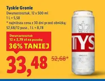 Lidl Piwo Tyskie Gronie oferta