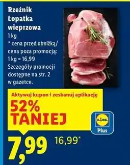 Lidl Łopatka wieprzowa bez kości Rzeźnik Codzienna Dostawa oferta