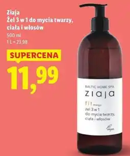 Lidl Żel do mycia twarzy, ciała i włosów 3w1 Ziaja Baltic Home Spa Fit oferta