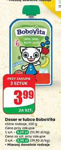 Dino Mus jabłka banan pyszne jagódki kicia kocia Bobovita oferta