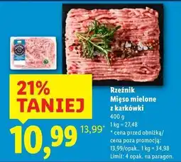 Lidl Mięso mielone wieprzowe z karkówki Rzeźnik Codzienna Dostawa oferta