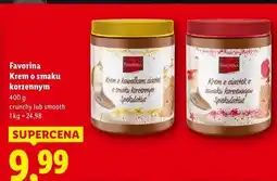 Lidl Krem o smaku korzennym crunchy Favorina oferta