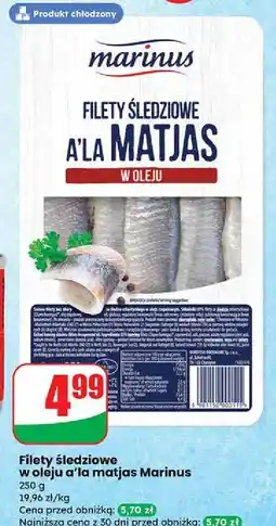 Dino Filety śledziowe a la matjas w oleju Marinus oferta