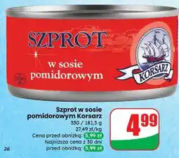 Dino Szprot w sosie pomidorowym Korsarz Konserwy Rybne oferta