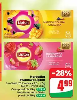 Dino Herbata truskawka rabarbar Lipton oferta