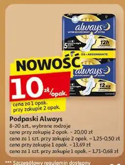 Auchan Podpaski night Always Ultra oferta