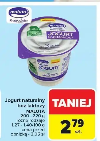 Carrefour Market Jogurt naturalny bez laktozy Maluta oferta