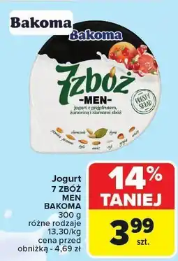 Carrefour Market Jogurt 7 zbóż Men różne rodzaje Bakoma oferta