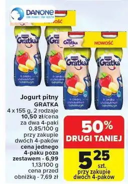 Carrefour Market Jogurt pitny Gratka 4-pak 2 rodzaje Danone oferta