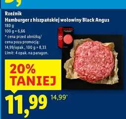 Lidl Hamburger z hiszpańskiej wołowiny Black Angus Rzeźnik oferta