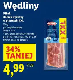 Lidl Boczek wędzony w plastrach XXL parzony Pikok oferta
