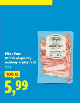 Lidl Boczek wieprzowy wędzony w plastrach Pikok Pure oferta