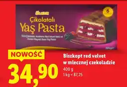 Lidl Biszkopt red velvet w mlecznej czekoladzie Çikolatalı Yaş Pasta Ülker oferta