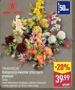 ALDI Kompozycja kwiatów sztucznych premium oferta