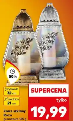 Kaufland Znicz szklany róża 165 g 50 h oferta