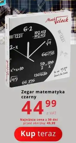 Poczta Polska Zegar matematyka czarny oferta