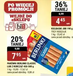 bi1 Parówki berlinki classic lub z kurcząt oferta