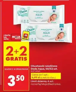 Biedronka Chusteczki nawilżane Dada Aqua, 50/52 szt oferta