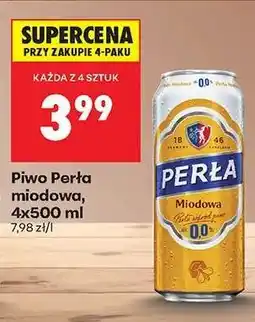 Biedronka Piwo Perła miodowa, 4x500 ml oferta