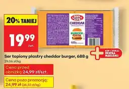 Biedronka Ser topiony plastry cheddar burger, 688 g oferta