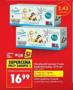 Biedronka Chusteczki Looney Tunes Dada Everyday, 7X72 szt oferta