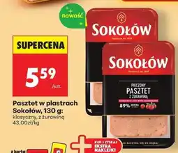 Biedronka Pasztet w plastrach Sokołów, 130 g oferta