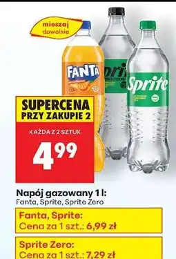 Biedronka Napój gazowany 1 l: Fanta, Sprite, Sprite Zero oferta