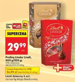 Biedronka PRALINY LINDOR LINDT, 200 G - 225 G oferta