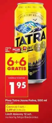 Biedronka PIWO TATRA JASNE PEŁNE 500 ML oferta