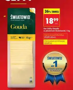 Biedronka Ser żółty Gouda w plastrach światowid , 1 kg oferta