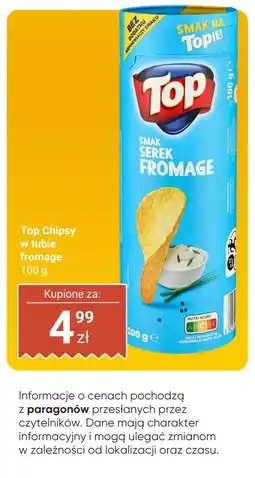 Biedronka Chipsy Top w tubie fromage oferta