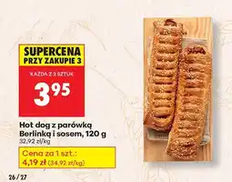 Biedronka Hot dog z parówką Berlinką i sosem Biedronka oferta