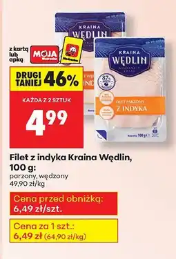 Biedronka Filet z indyka Kraina Wędlin 100g naturalny parzony oferta
