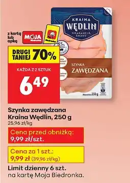 Biedronka Szynka zawędzana Kraina Wędlin 250g oferta