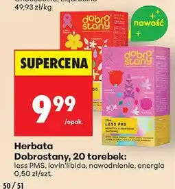 Biedronka Herbata Dobrostany, 20 torebek: czas PMS, lovin'libido, nawodnienie, energia oferta