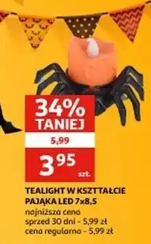 Auchan Tealight led pająk 7 x 8.5 cm oferta