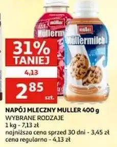 Auchan Napój mleczny raspberry margarita Mullermilch Party oferta
