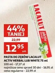 Auchan Pasta do zębów herbal Lacalut Aktiv oferta
