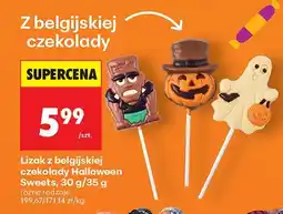 Biedronka Lizak z belgijskiej czekolady różne rodzaje Halloween Sweets oferta