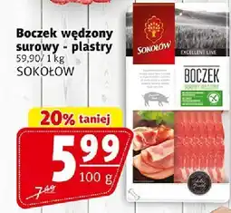 Prim Market Boczek wędzony surowy - plastry 59,90/ 1 kg SOKOŁÓW oferta