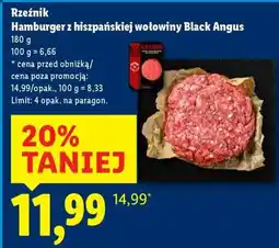Lidl RZEŹNIK Hamburger z hiszpańskiej wołowiny Black Angus oferta