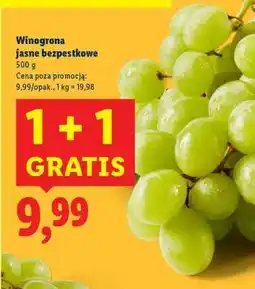 Lidl Winogrona jasne bezpestkowe oferta