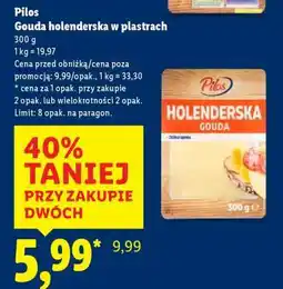 Lidl Pilos Gouda holenderska w plastrach oferta