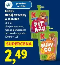 Lidl Kubuś Napój owocowy w saszetce oferta