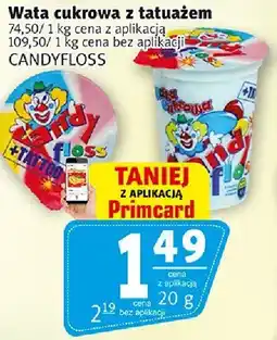 Prim Market Wata cukrowa z tatuażem 74.50/1kg cena bez aplikacji, 109.50/1kg cena bez aplikacji CANDYFLOSS oferta
