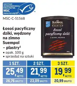 Makro Łosoś pacyficzny dziki, wędzony na zimno Suempol - plastry oferta