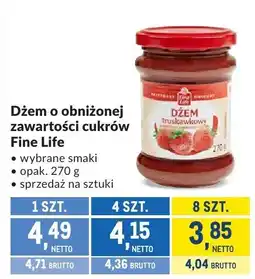 Makro Dżem o obniżonej zawartości cukrów Fine Life wybrane smaki oferta