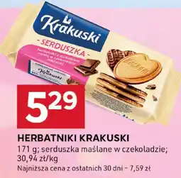 Stokrotka Herbatniki serduszka maślane w czekoladzie Krakuski oferta