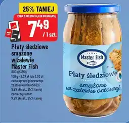 Polomarket Płaty śledziowe smażone w zalewie Master Fish 800g/350g oferta