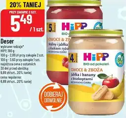 Polomarket Hipp Deser (Maliny i jabłka z kaszką ryżową, Jabłka i banany z biszkoptami) oferta